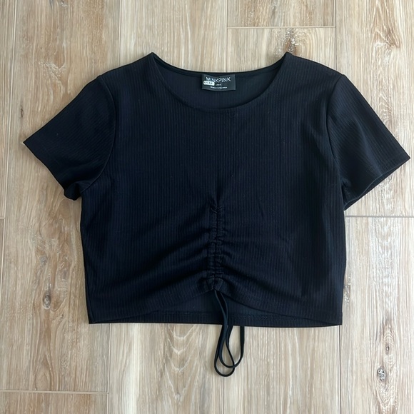 Mink pink ribbed crop top - Picture 1 of 2
